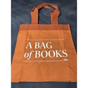 Barnes and Noble Book Bag Graphics "A Bag of Books" Brown Tote 15"x14"x5"